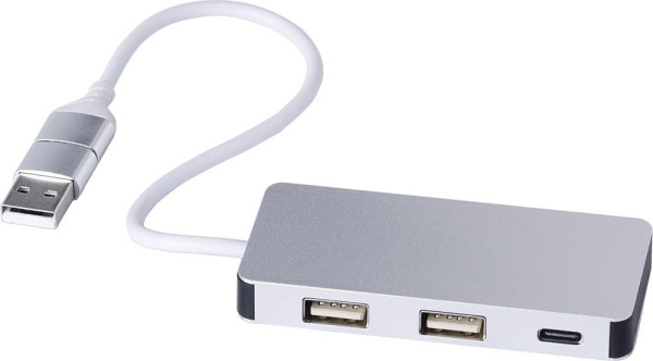 Gerecyclede aluminium USB hub Layton